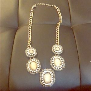 LOFT statement necklace. Light nude pink gems.